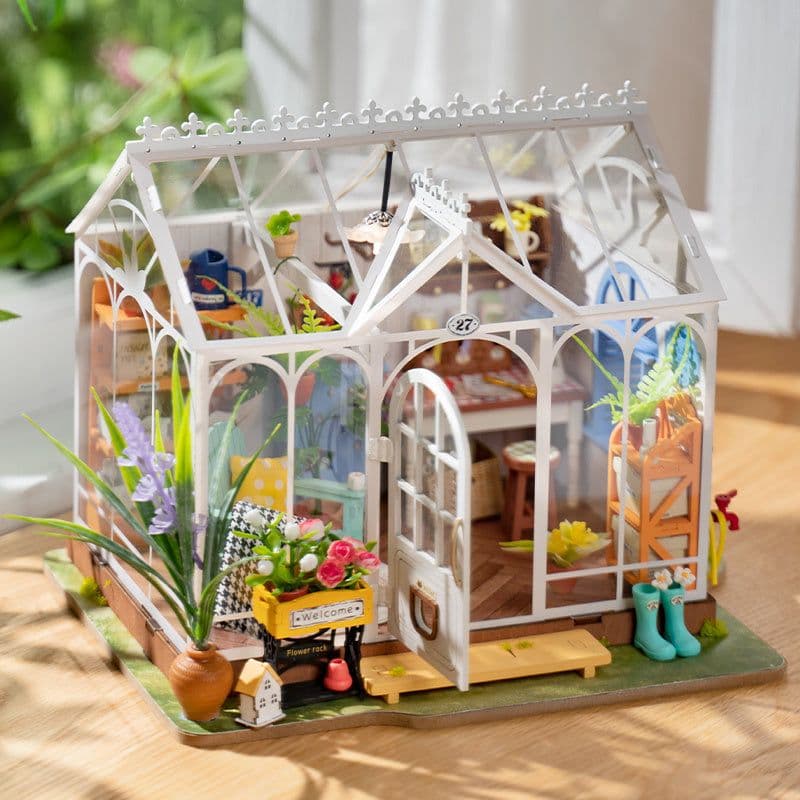 image-Rolife Mengyu Flower Minature House DIY Building Toys With LED Light For Gifts