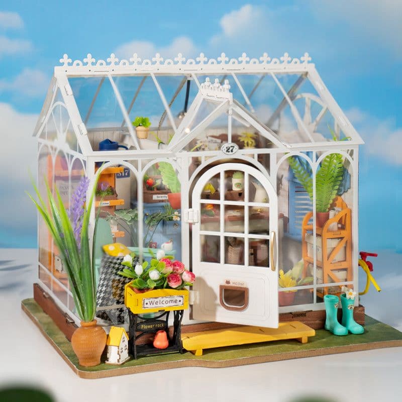 image-Rolife Mengyu Flower Minature House DIY Building Toys With LED Light For Gifts