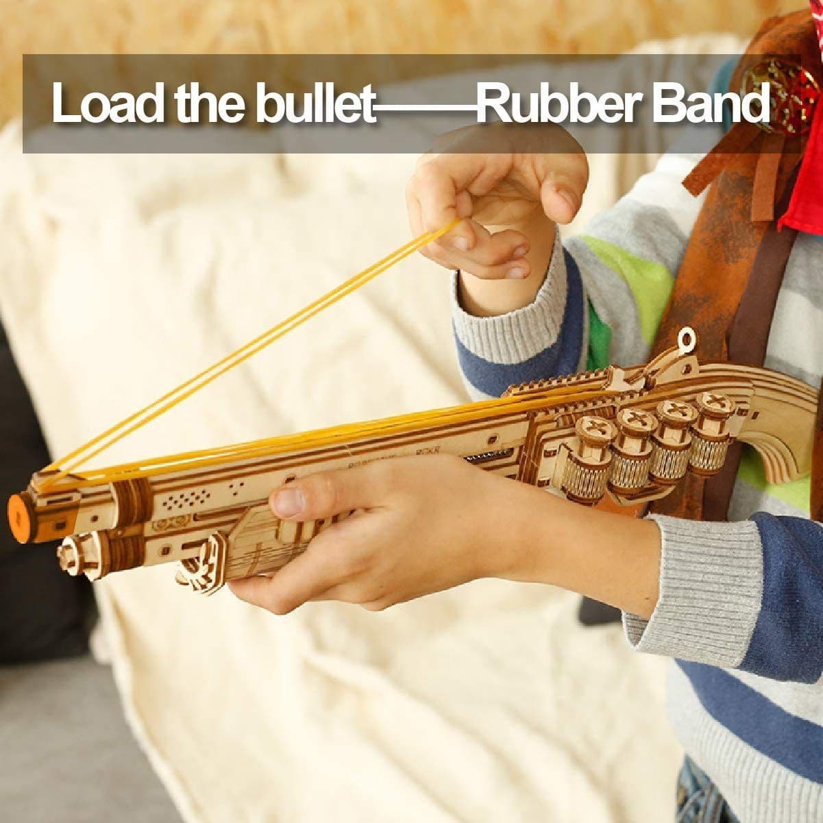 image-ROKR Wooden Puzzle Gun Toys Model DIY 3D Building Kits For Gifts