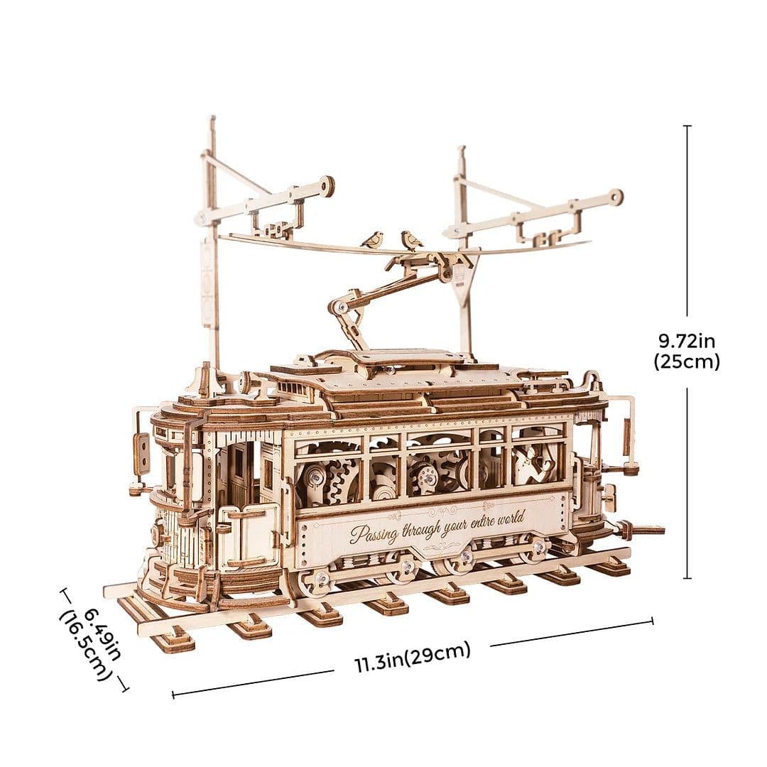 image-Rokr Classic City Tram 3D Wooden Puzzle LK801 Building Toys Jigsaw For Xmas Gift