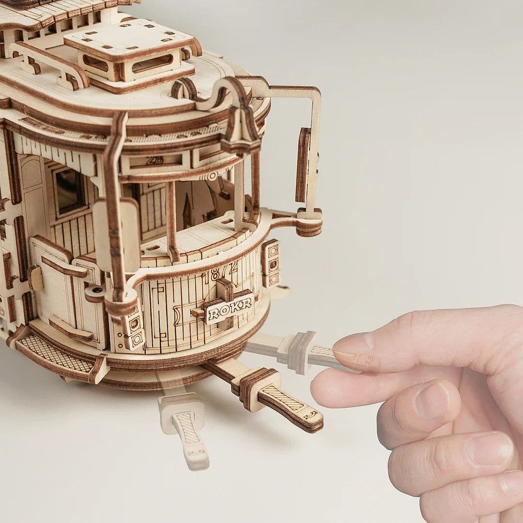 image-Rokr Classic City Tram 3D Wooden Puzzle LK801 Building Toys Jigsaw For Xmas Gift