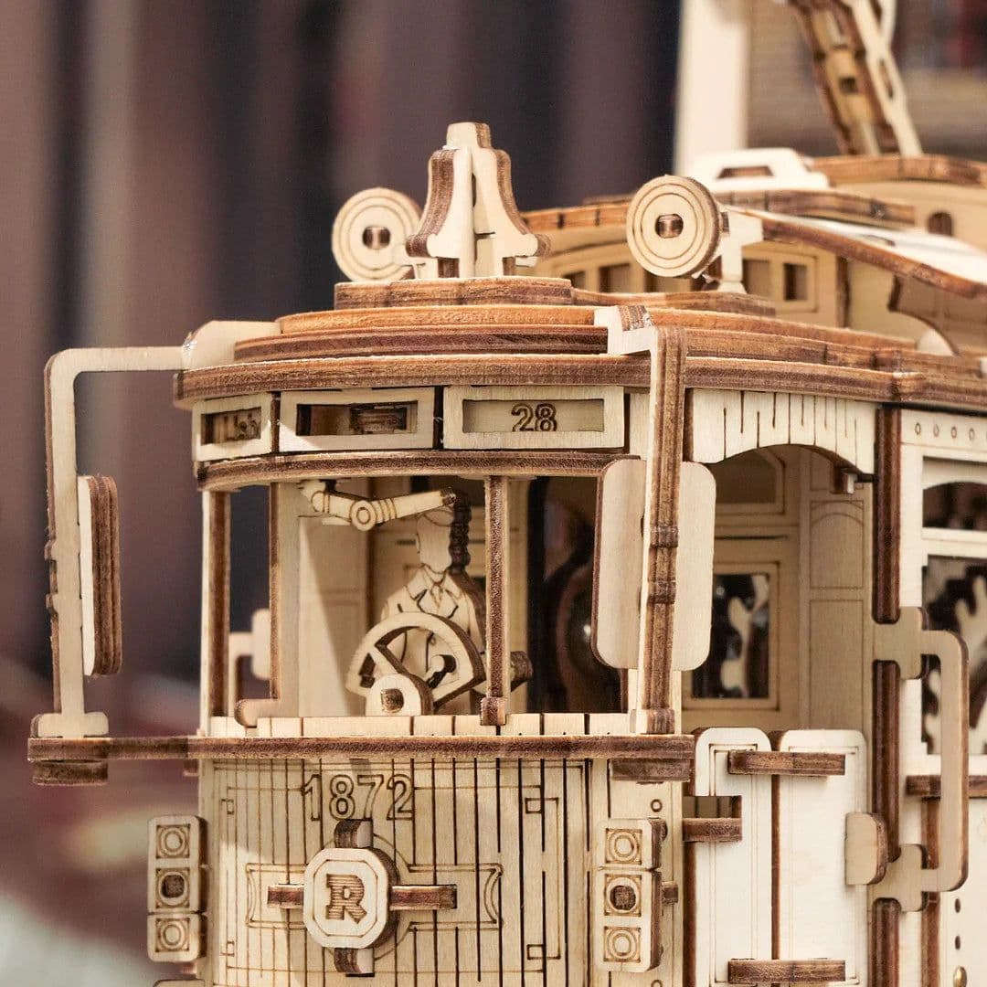 image-Rokr Classic City Tram 3D Wooden Puzzle LK801 Building Toys Jigsaw For Xmas Gift