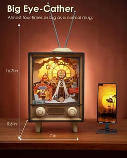image-Robotime Rolife Sunset Carnival Music Boxes With Lights For Kids Adults Home Decoration Luxurious Design 3D Wooden Puzzle Toys
