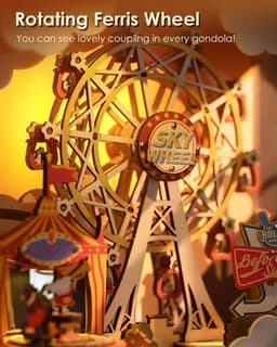 image-Robotime Rolife Sunset Carnival Music Boxes With Lights For Kids Adults Home Decoration Luxurious Design 3D Wooden Puzzle Toys