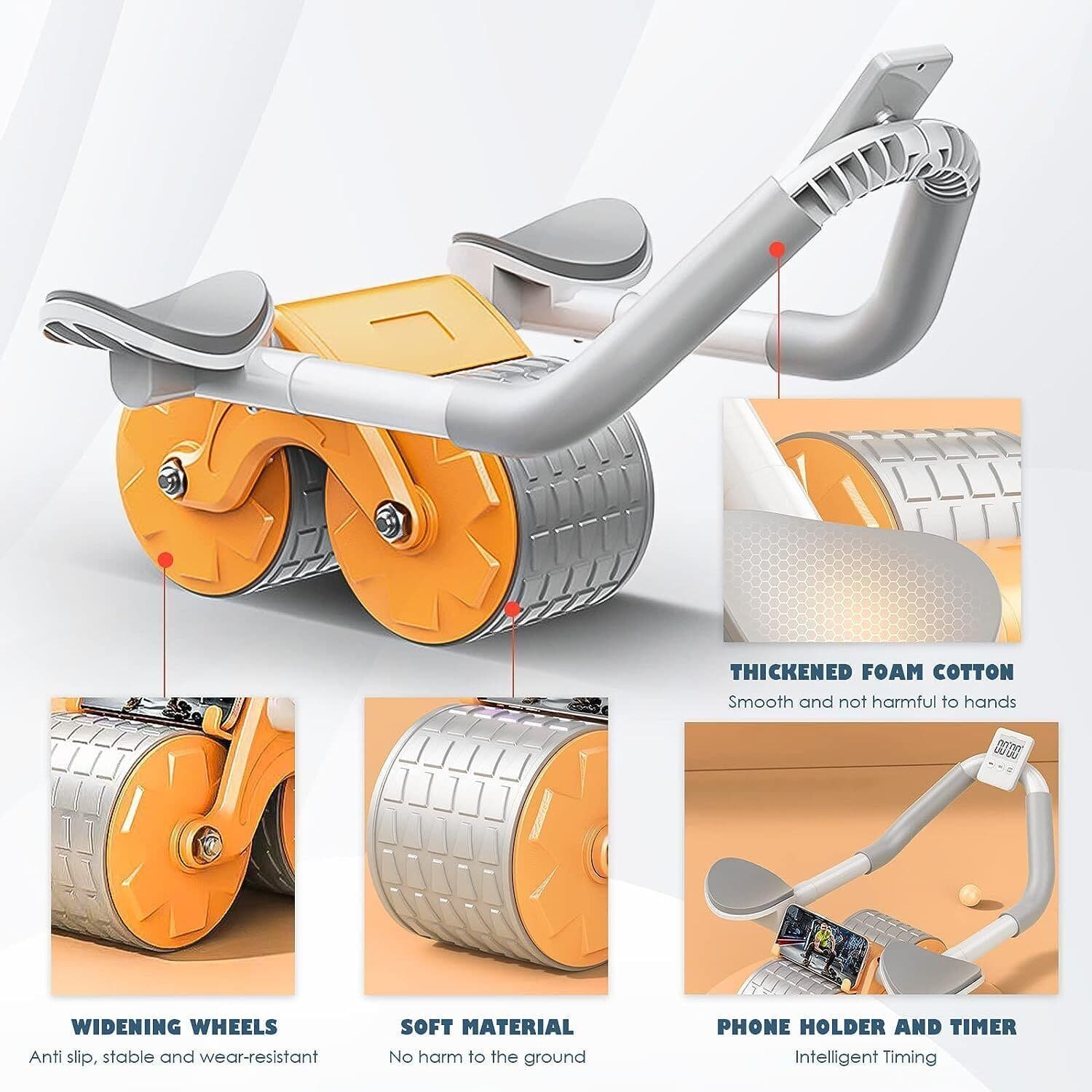 image-Abdominal Wheel Automatic Rebound Elbow Support Anti-Slip Fitness Roller Train