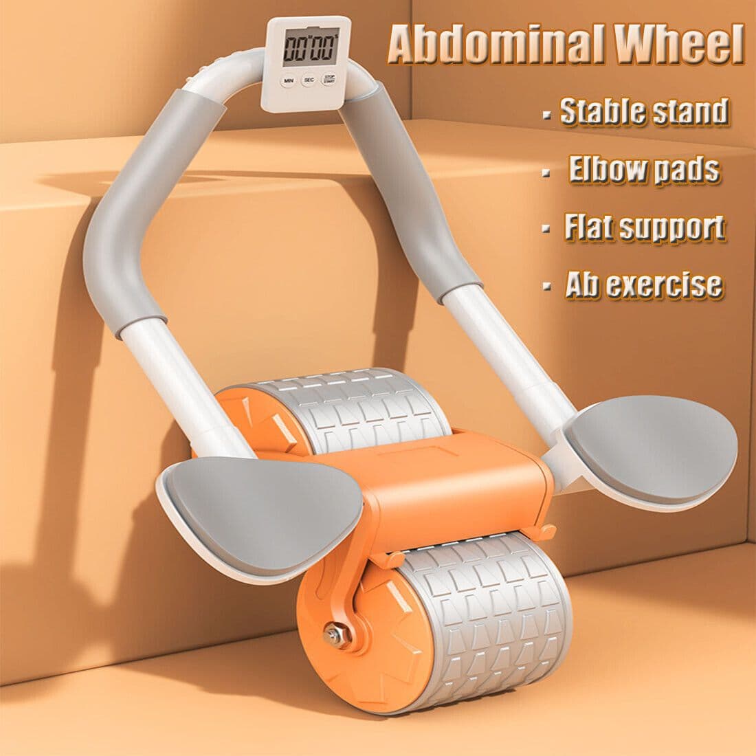 image-Abdominal Wheel Automatic Rebound Elbow Support Anti-Slip Fitness Roller Train