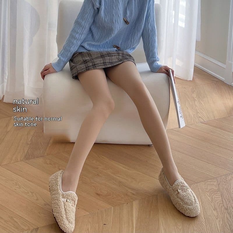 image-Superb Fleshcolor Pantynose Water Light Socks Super Base Nude Feel Flesh Color Fleece-lined