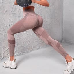 image-High Waist Seamless Yoga Pants Women's Solid Color Dot Striped Print Butt Lifting Leggings Fitness Running Sport Gym Legging Outfits