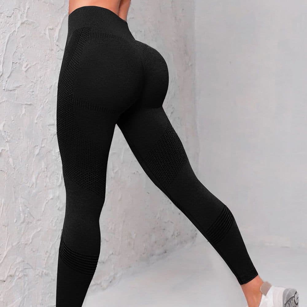 image-High Waist Seamless Yoga Pants Women's Solid Color Dot Striped Print Butt Lifting Leggings Fitness Running Sport Gym Legging Outfits