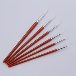 image-12Pcs Lot Round Shape Nylon Hair Wooden Handle Paint Brush Set Tool For Art School Watercolor Acrylic Painting
