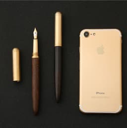 image-Brass And Sandalwood Student Writing Business Fountain Pen
