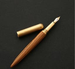 image-Brass And Sandalwood Student Writing Business Fountain Pen