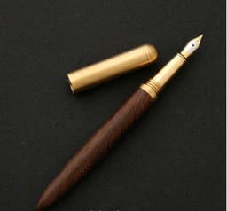 image-Brass And Sandalwood Student Writing Business Fountain Pen