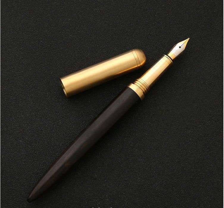 image-Brass And Sandalwood Student Writing Business Fountain Pen