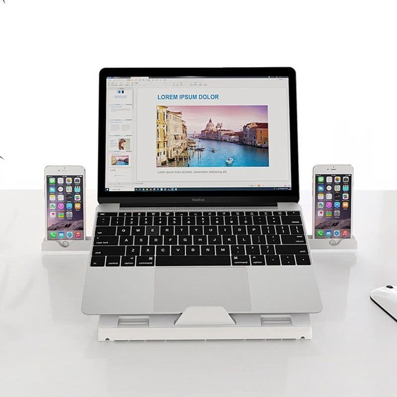 image-New Laptop Stand Multifunctional Folding Lift Portable Laptop Stand Monitor Increase Rack Aluminum Alloy Base