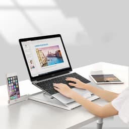 image-New Laptop Stand Multifunctional Folding Lift Portable Laptop Stand Monitor Increase Rack Aluminum Alloy Base