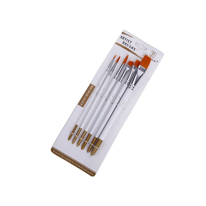 image-Set of 6 watercolor acrylic brushes