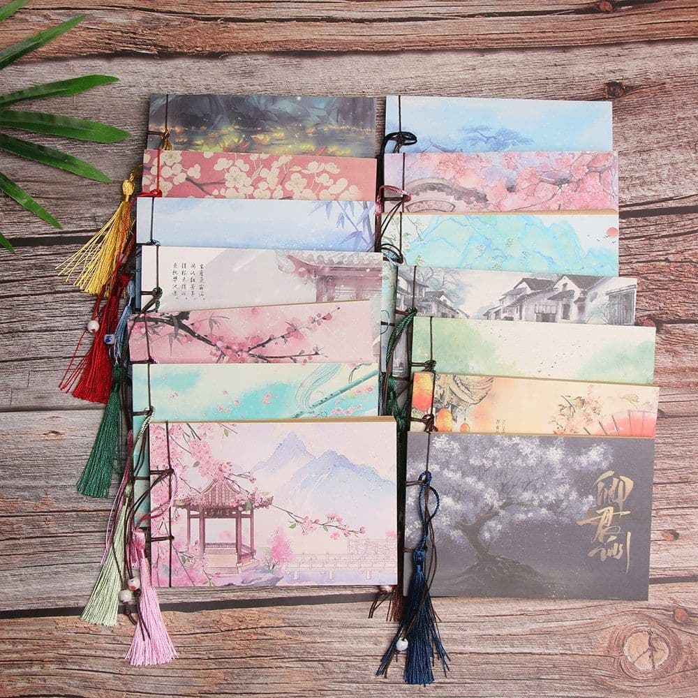image-A blank notebook with tassels