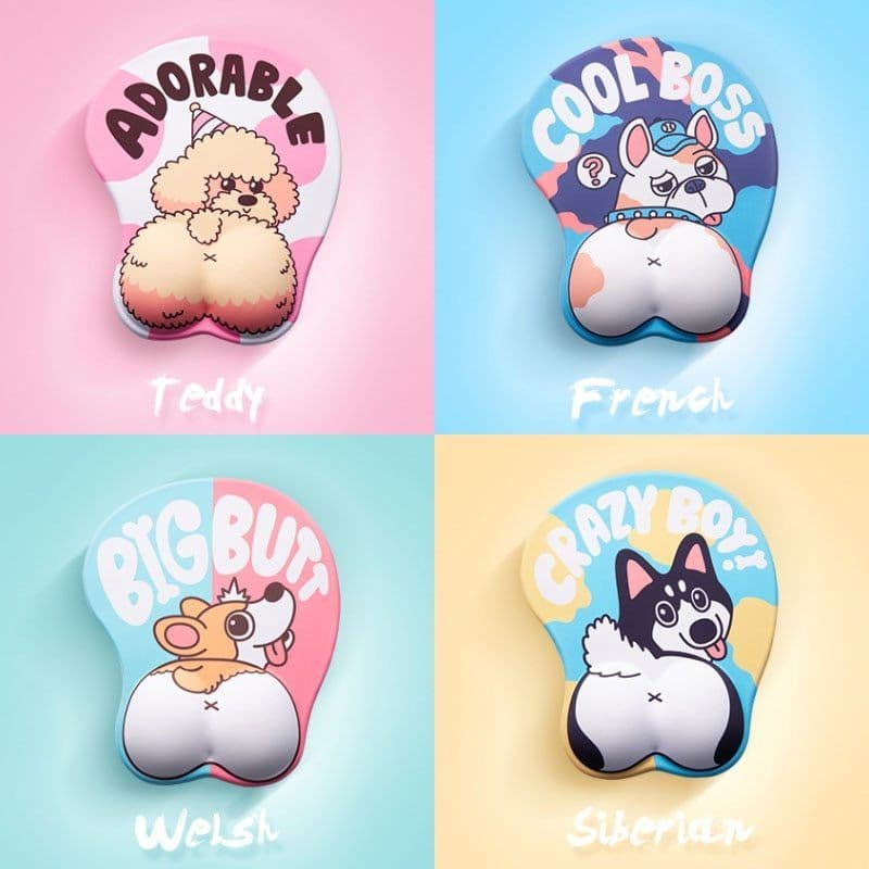 image-Creative cute simple corgi ass 3D mouse pad