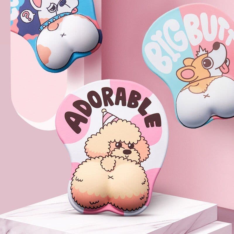 image-Creative cute simple corgi ass 3D mouse pad