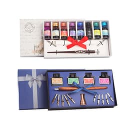 image-Pen and Ink Gift Box Wooden Dip Pen Set