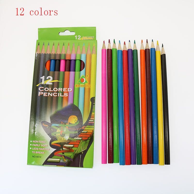 image-Children's 12-Color Wooden Colored Pencil