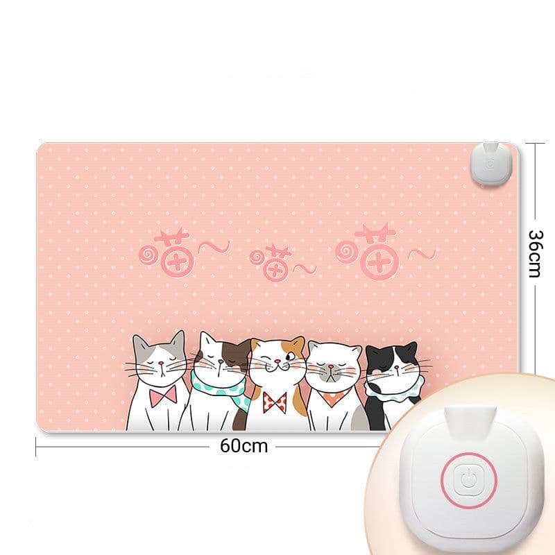 image-Intelligent Heated Mat Electric Heating Pad Carpet Office Desktop Heating Mouse Pad Hand Warmer
