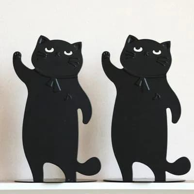 image-Cartoon Cute Music Cat Metal Desktop Book Stand