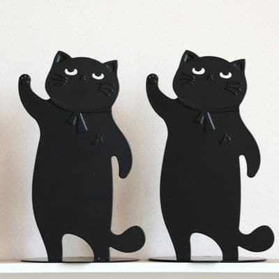 image-Cartoon Cute Music Cat Metal Desktop Book Stand