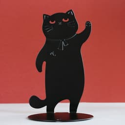 image-Cartoon Cute Music Cat Metal Desktop Book Stand