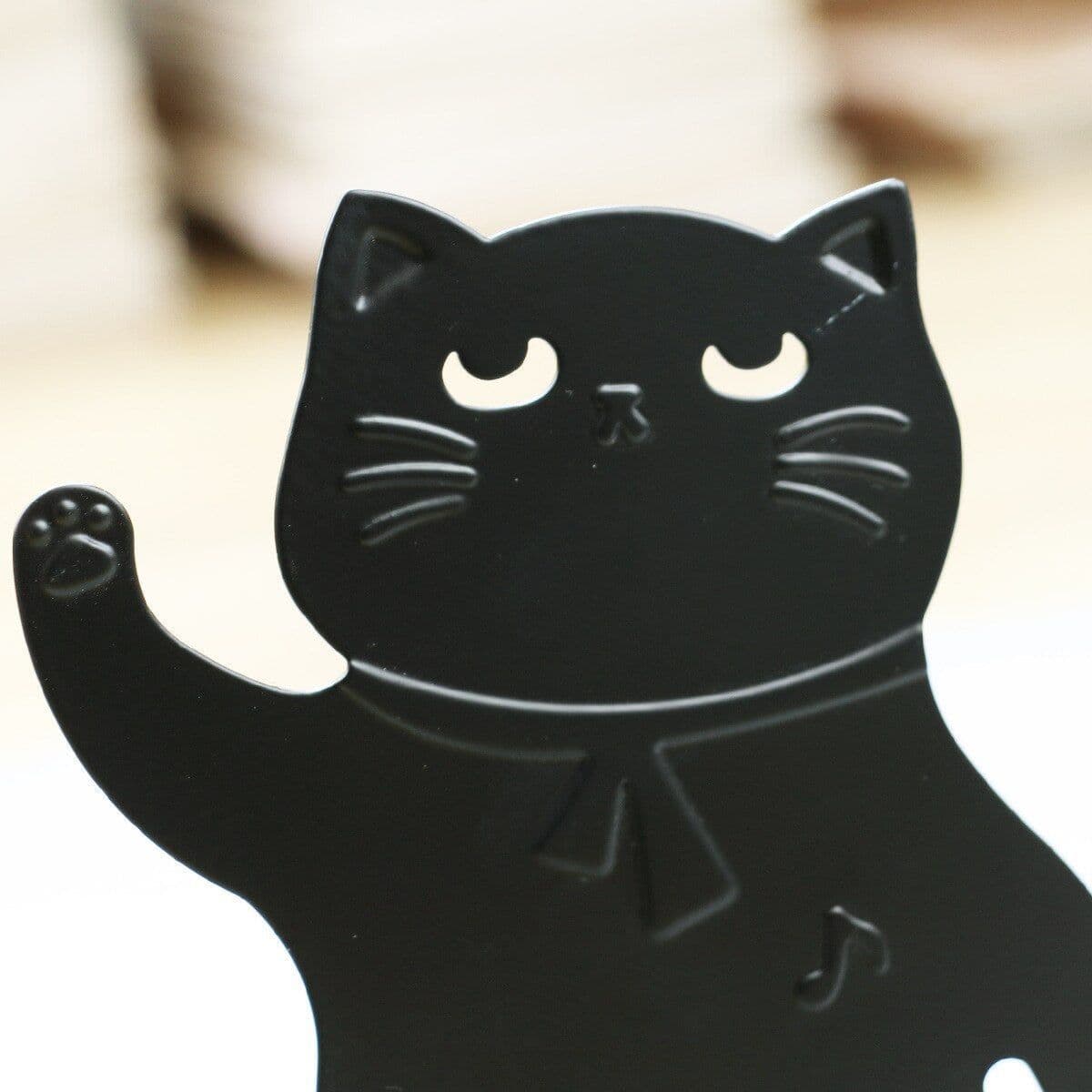 image-Cartoon Cute Music Cat Metal Desktop Book Stand