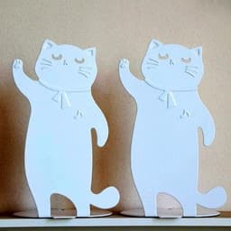 image-Cartoon Cute Music Cat Metal Desktop Book Stand