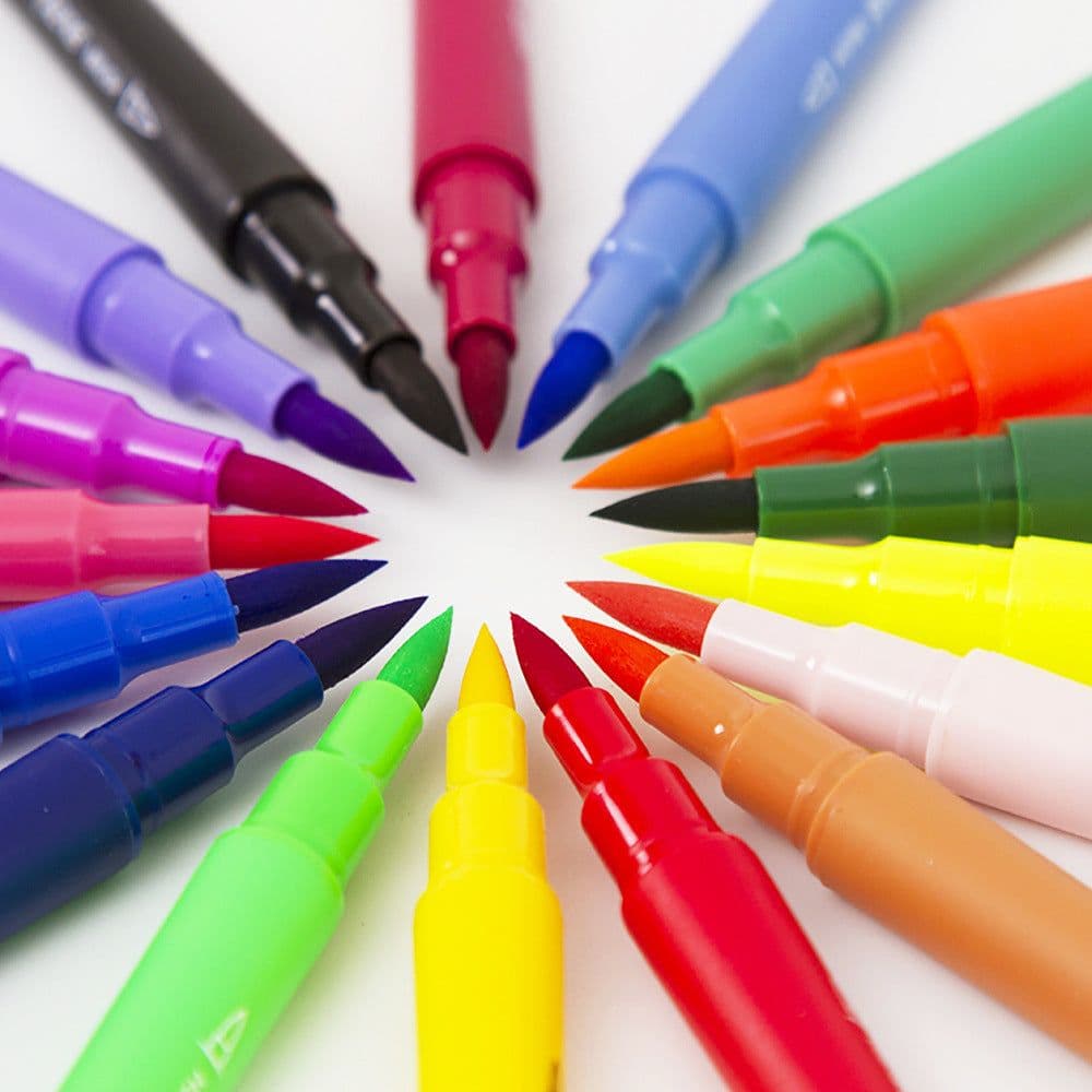 image-Double-Ended Hook Line Soft-Tip Pen Color Marker Watercolor Pen