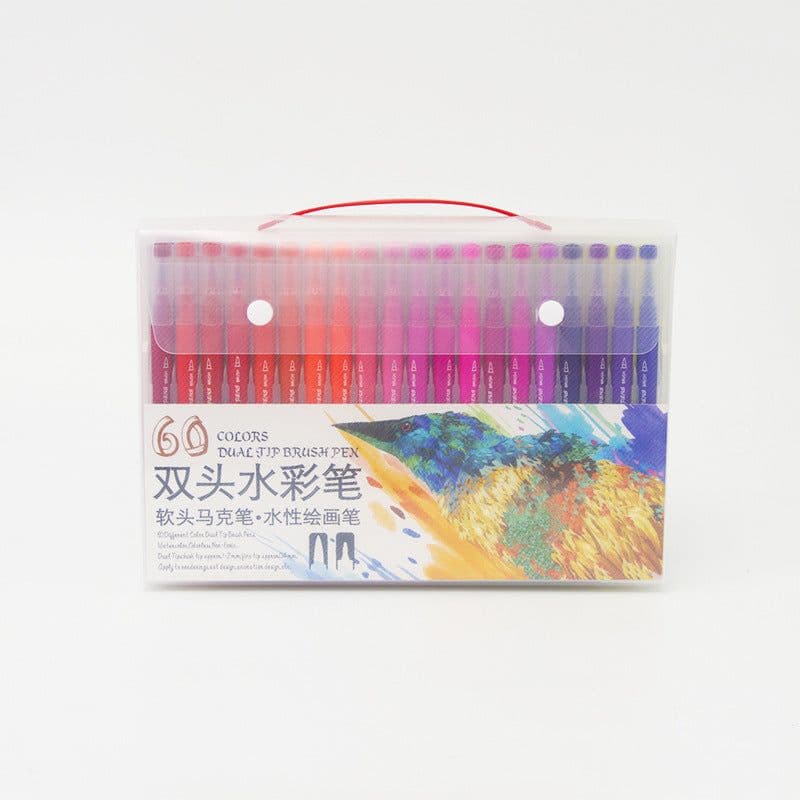 image-Double-Ended Hook Line Soft-Tip Pen Color Marker Watercolor Pen