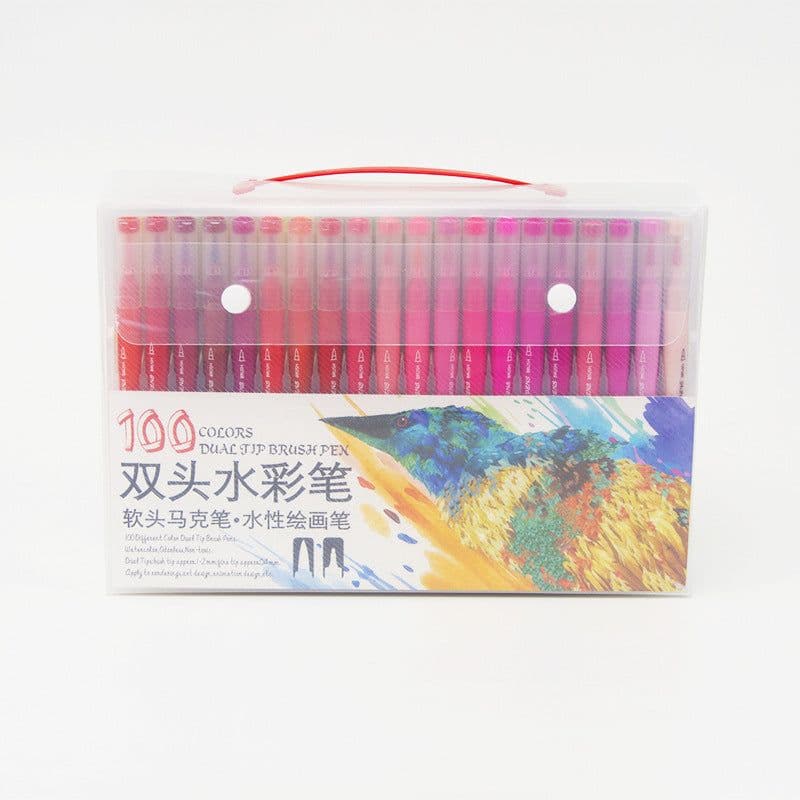 image-Double-Ended Hook Line Soft-Tip Pen Color Marker Watercolor Pen