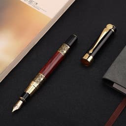 image-ImitationMahogany Metal Wood Grain Fountain Pen