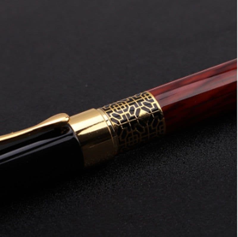 image-ImitationMahogany Metal Wood Grain Fountain Pen