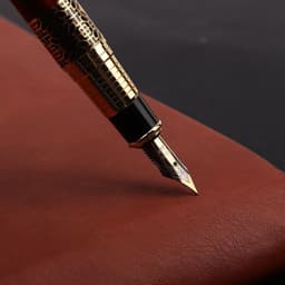 image-ImitationMahogany Metal Wood Grain Fountain Pen