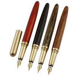 image-African Rosewood Vintage Brass Wood Fountain Pen