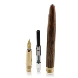 image-African Rosewood Vintage Brass Wood Fountain Pen