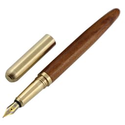 image-African Rosewood Vintage Brass Wood Fountain Pen
