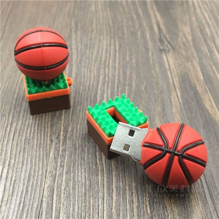 image-Creative Cartoon Basketball U Disk Basketball Round U Disk Basketball