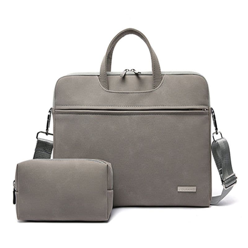 image-PU Leather Women Laptop Bag Notebook Carrying Case Briefcase For Macbook Air 13.3 14 15.6 Inch Men Handbags Shoulder Mouse Bag