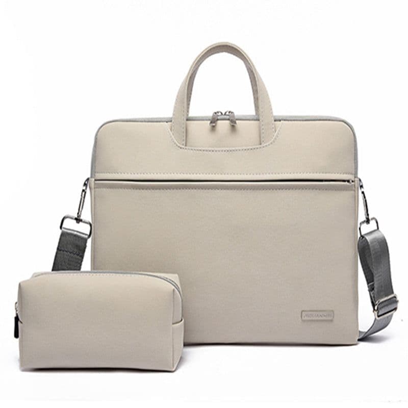 image-PU Leather Women Laptop Bag Notebook Carrying Case Briefcase For Macbook Air 13.3 14 15.6 Inch Men Handbags Shoulder Mouse Bag