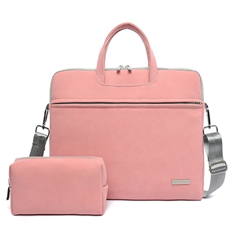 image-PU Leather Women Laptop Bag Notebook Carrying Case Briefcase For Macbook Air 13.3 14 15.6 Inch Men Handbags Shoulder Mouse Bag