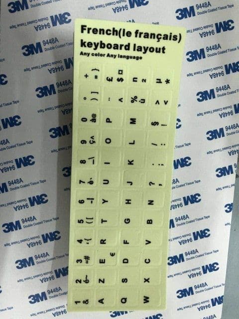 image-Glowing Keyboard Stickers Arabic Thai Hebrew French Italian German Desktop Laptop