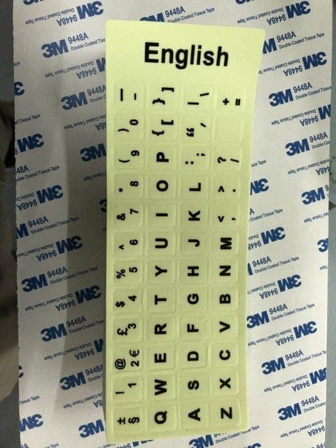 image-Glowing Keyboard Stickers Arabic Thai Hebrew French Italian German Desktop Laptop