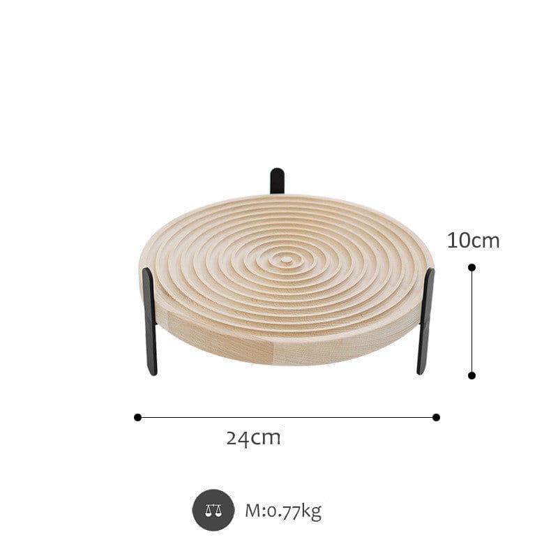 image-Round Beech Wood Corrugated Cutting Board