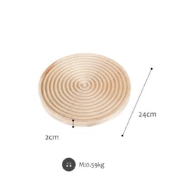image-Round Beech Wood Corrugated Cutting Board