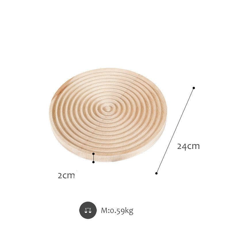 image-Round Beech Wood Corrugated Cutting Board
